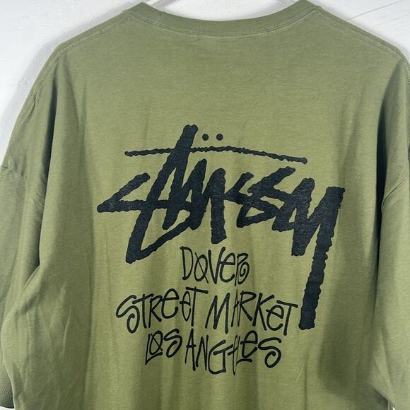 🔥 STUSSY Los Angeles Designer Brand Streetwear Tee - RARE Army Green 2XL - NEW - Picture 1 of 8